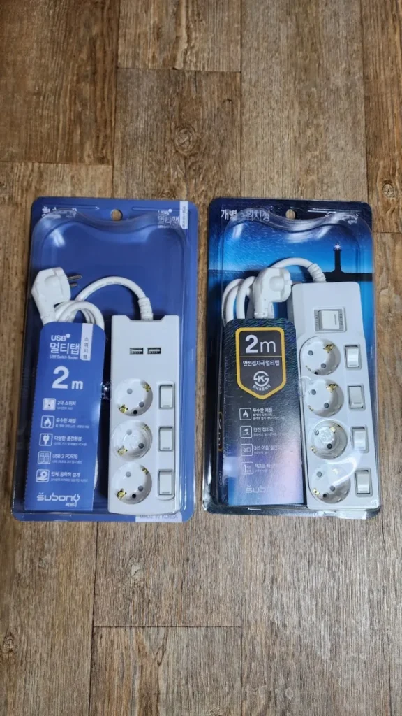 써보니 2m USB 멀티탭과 개별스위치 멀티탭 길이 선택 비교
