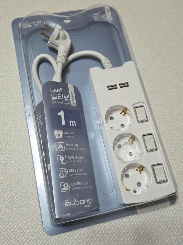 써보니 KS 인증 USB 개별스위치 멀티탭 패키지와 제품 구성